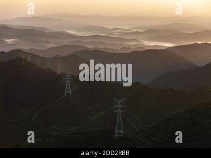 The western mountains all-powerful power grid Stock Photo