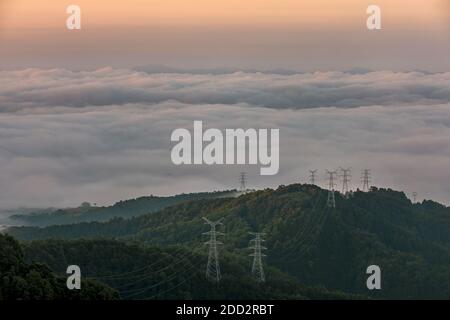 The western mountains all-powerful power grid Stock Photo