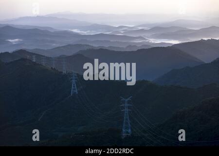 The western mountains all-powerful power grid Stock Photo