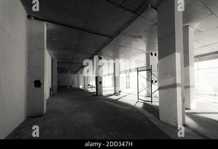 finishing works in hall of the commercial building Stock Photo