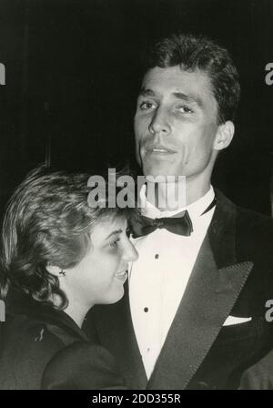 Czech tennis player Ivan Lendl and Italian tennis player Laura Garrone dancing at the party, Paris, France 1986 Stock Photo