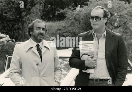 Italian sport journalists Giampiero Galeazzi and Bruno Liconti, 1982 Stock Photo