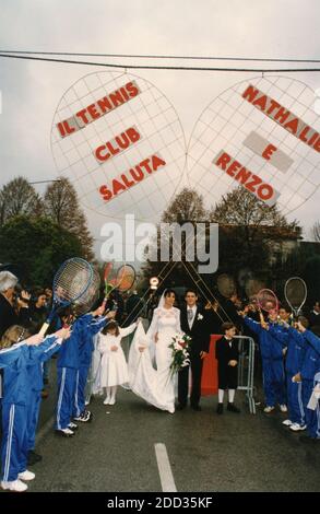 Italian tennis player Renzo Furlan's wedding, 1990s Stock Photo