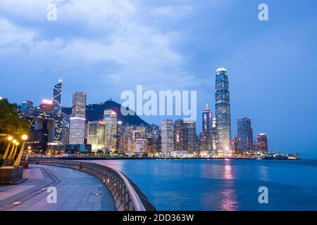 Hong Kong city at night Stock Photo
