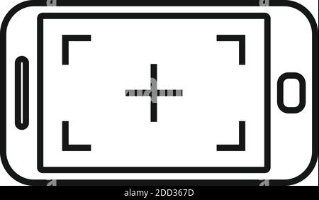 Phone screen recording icon, outline style Stock Vector