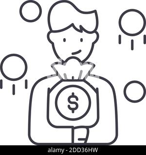 Owner equity icon, linear isolated illustration, thin line vector, web design sign, outline concept symbol with editable stroke on white background. Stock Vector