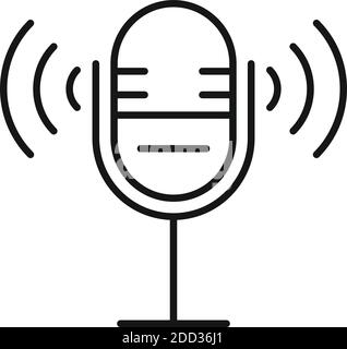 Microphone speech therapist icon, outline style Stock Vector
