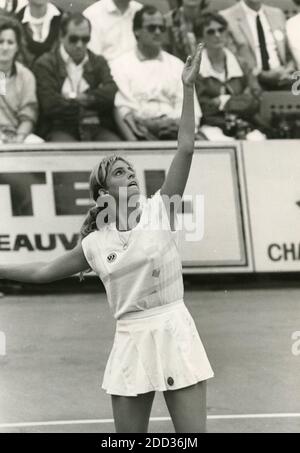 Canadian tennis player Carling Bassett Seguro, Roland Garros, France 1986 Stock Photo