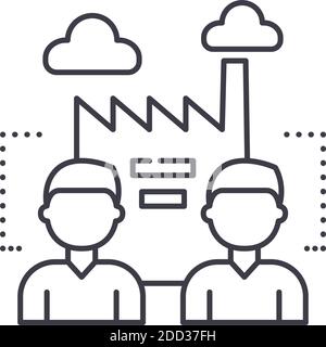 Oursource management icon, linear isolated illustration, thin line vector, web design sign, outline concept symbol with editable stroke on white Stock Vector
