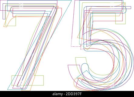 number 75 in outline Stock Vector
