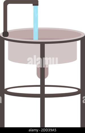 Sink with running water flat color vector object Stock Vector