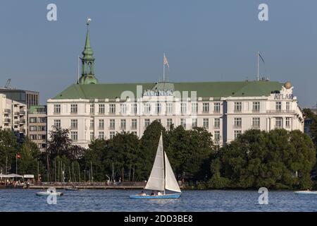 geography / travel, Germany, Hamburg, Hamburg, Outer Alster outside of the hotel Atlantic, Additional-Rights-Clearance-Info-Not-Available Stock Photo
