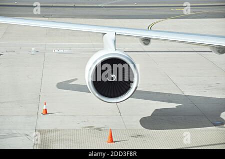 turbine of an airplane Stock Photo
