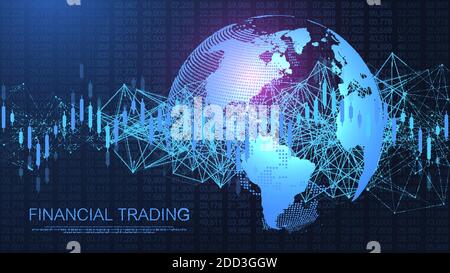 Stock market or forex trading graph in futuristic concept for financial investment or economic trends business idea. Financial trade concept. Stock Stock Vector