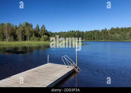 geography / travel, Sweden, squid, Boda Glasbruk, lake at Emmaboda, Smaland, South Sweden, Additional-Rights-Clearance-Info-Not-Available Stock Photo