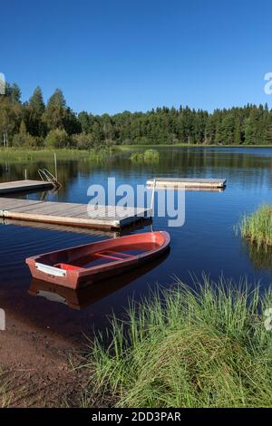 geography / travel, Sweden, squid, Boda Glasbruk, lake at Emmaboda, Smaland, South Sweden, Additional-Rights-Clearance-Info-Not-Available Stock Photo