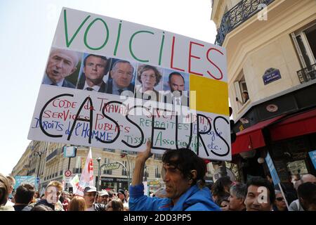 'La France Insoumise' celebrating the first year of the Macron Presidency in Place de l'Opera, Paris, France on May 5th, 2018. Photo by Henri Szwarc/ABACAPRESS.COM Stock Photo