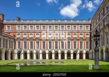 Fountain Court at Hampton Court Palace in London, UK Stock Photo