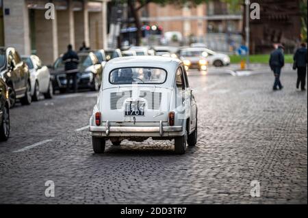 terni,italy november 17 2020:historic vintage italian car fiat 600 Stock Photo