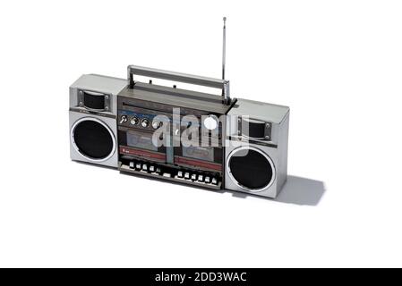 Old vintage retro mini memo cassette tape recorder Stock Photo - Alamy