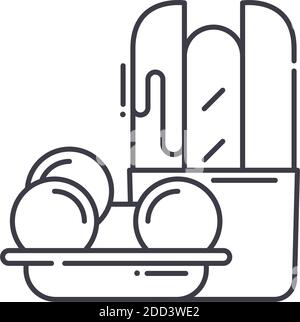 Fast food bistro icon, linear isolated illustration, thin line vector, web design sign, outline concept symbol with editable stroke on white Stock Vector