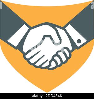 Handshake logo. Deal logo. Vector logo useful for business related to contracts, deals, support, agreements, etc Stock Vector