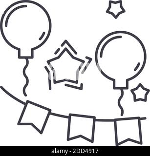 Fairground icon, linear isolated illustration, thin line vector, web design sign, outline concept symbol with editable stroke on white background. Stock Vector