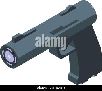 Taser pistol icon. Isometric of taser pistol vector icon for web design isolated on white background Stock Vector