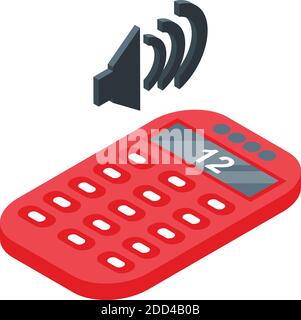 Online training calculator icon. Isometric of online training calculator vector icon for web design isolated on white background Stock Vector