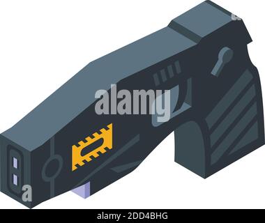 Taser gun icon. Isometric of taser gun vector icon for web design isolated on white background Stock Vector