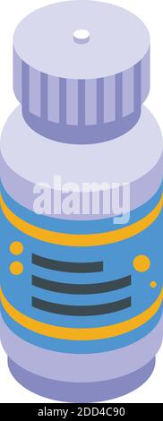 Sport nutrition pills jar icon. Isometric of sport nutrition pills jar vector icon for web design isolated on white background Stock Vector