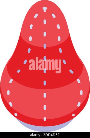 Red jellyfish icon. Isometric of red jellyfish vector icon for web design isolated on white background Stock Vector