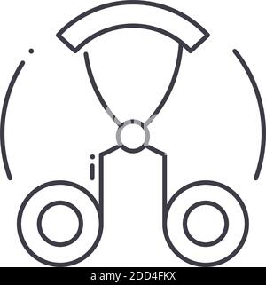 Eyeflash curler icon, linear isolated illustration, thin line vector, web design sign, outline concept symbol with editable stroke on white background Stock Vector