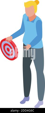 Successful business woman target icon. Isometric of successful business woman target vector icon for web design isolated on white background Stock Vector