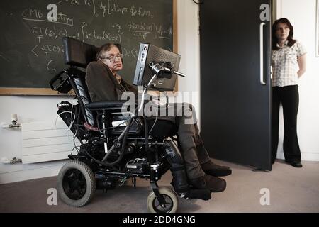 GREAT BRITAIN /Cambridge/Stephen Hawking's and his Nurse Stock Photo