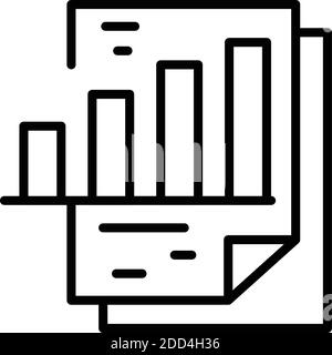 Office graph report icon. Outline office graph report vector icon for web design isolated on white background Stock Vector