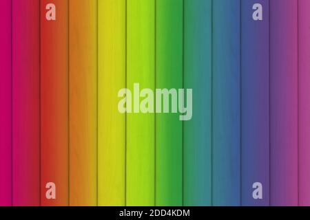 Wood rainbow colored texture as background, with copy space. Stock Photo