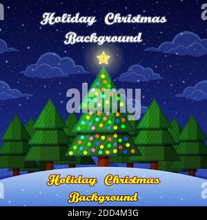Christmas Background with Fir Trees Stock Vector