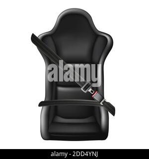 3d realistic vector icon illustration of car seat with belt. Stock Vector