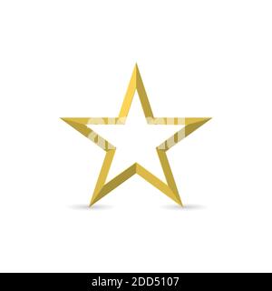 Golden star on white background Stock Vector