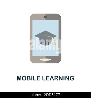 Mobile Learning icon. Simple element from online education collection. Creative Mobile Learning icon for web design, templates, infographics and more Stock Vector