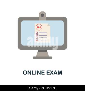 Online Exam icon. Simple element from online education collection. Creative Online Exam icon for web design, templates, infographics and more Stock Vector