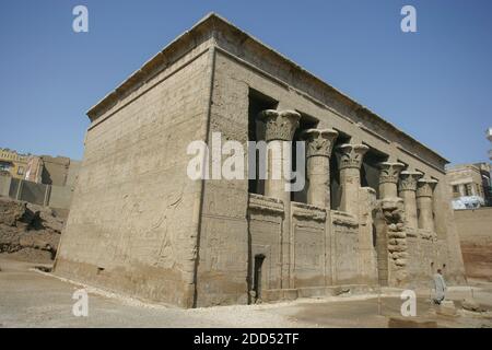 TEMPLE OF KHNUM, EGYPT Stock Photo