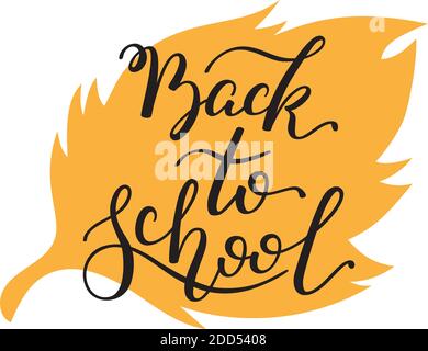 Back to School hand lettering. Template for card, poster, print. Stock Vector