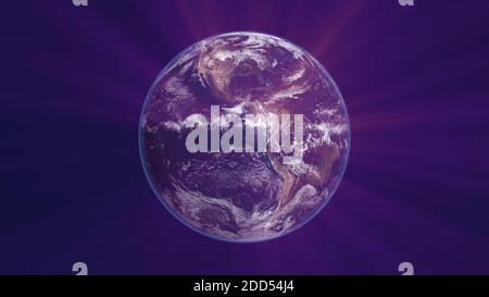 planet earth seen from satellite, 3d render illustration Stock Photo