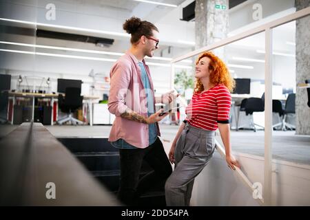 Group of business people collaborating on project in office Stock Photo