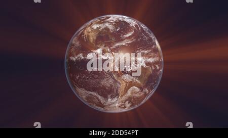planet earth seen from satellite, 3d render illustration Stock Photo