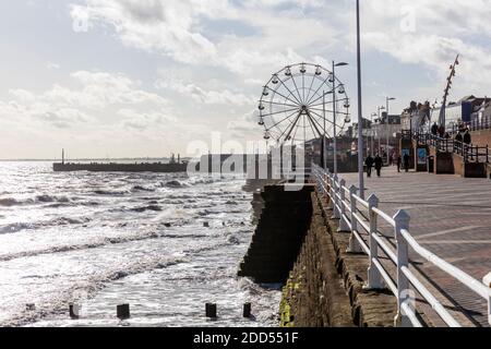 Bridlington sea front, Yorkshire, UK, Bridlington coastline, Bridlington coast, Bridlington, promenade, Bridlington prom, Bridlington Yorkshire, Stock Photo