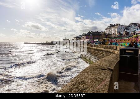 Bridlington sea front, Yorkshire, UK, Bridlington coastline, Bridlington coast, Bridlington, promenade, Bridlington prom, Bridlington Yorkshire, Stock Photo