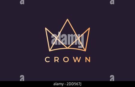 luxury gold royal crown logo in a simple and modern style Stock Vector ...